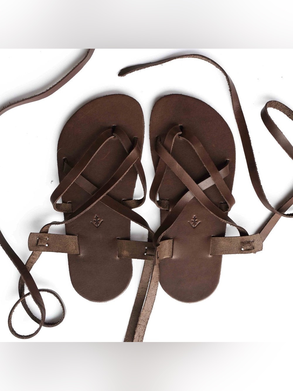Laboo x Anya Barefoot Leather Sandals w/ Ankle Strap
